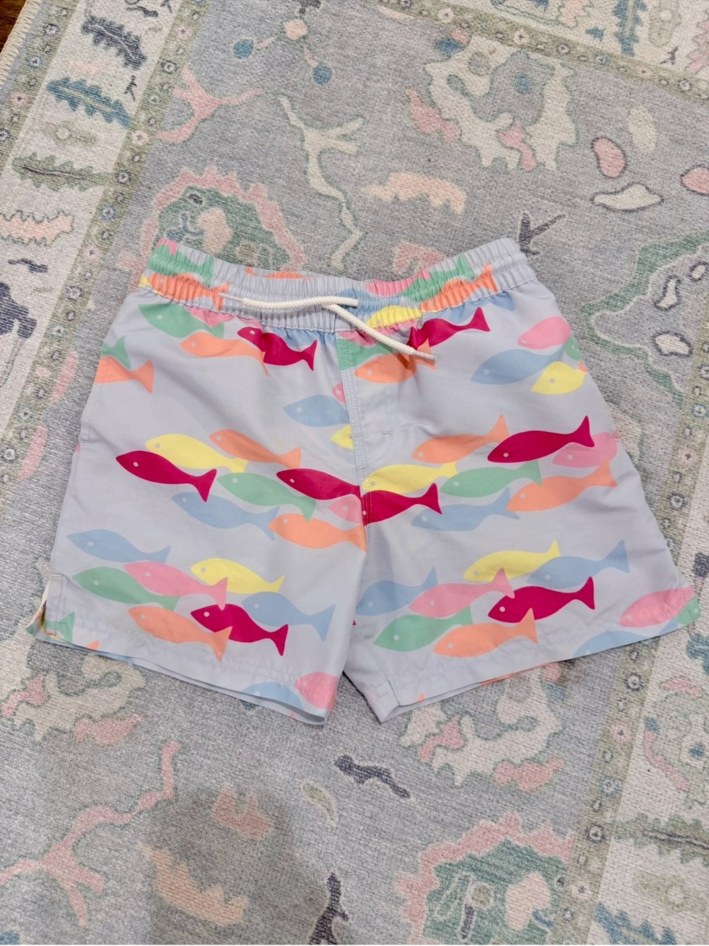 The Beaufort Bonnet Company Pastel Multicolor Fish Swim Trunks